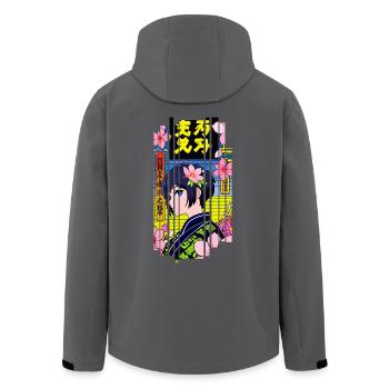 Frau Cyborg Kanji Japan Gelb - Recycelte Männer Softshell-Jacke von Stanley/Stella - Anthrazit - Hinten - AI Model Male 185 light (185cm)