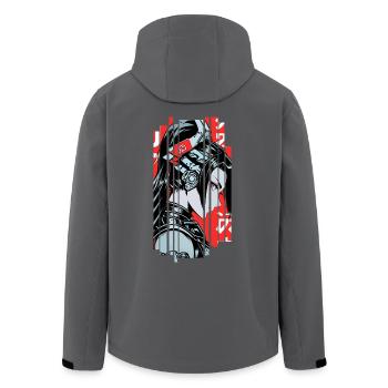 Frau Cyborg japan rot - Recycelte Männer Softshell-Jacke von Stanley/Stella - Anthrazit - Hinten - AI Model Male 185 light (185cm)
