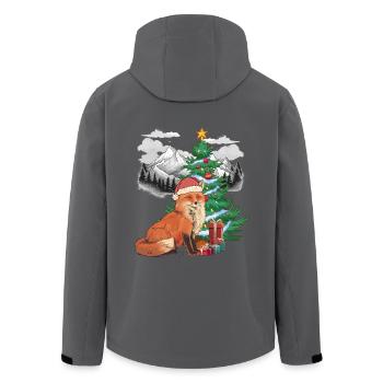 Nikolaus Fuchs Füchse Weihnachtsmann Santa - Recycelte Männer Softshell-Jacke von Stanley/Stella - Anthrazit - Hinten - AI Model Male 185 light (185cm)