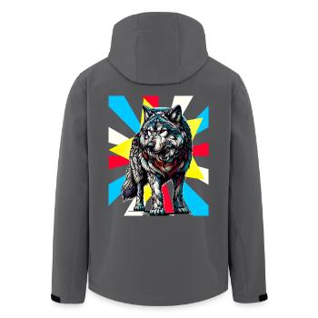 Wolf Wölfe Tattoo - Recycelte Männer Softshell-Jacke von Stanley/Stella - Anthrazit - Hinten - AI Model Male 185 light (185cm)