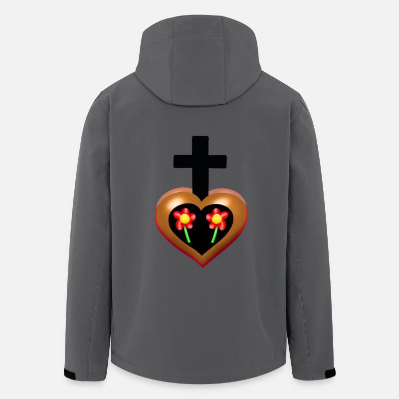Herz Herzen Kreuz - Recycelte Männer Softshell-Jacke von Stanley/Stella - Anthrazit
