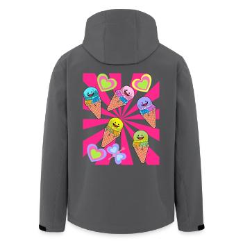 Sommer Eis Eiskrem Waffel Retro Vintage 80er 90er - Recycelte Männer Softshell-Jacke von Stanley/Stella - Anthrazit - Hinten - AI Model Male 185 light (185cm)