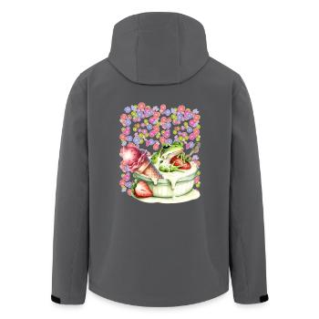 Frosch Frösche Dessert Eis Eiscrem Eiskrem Erdbeer - Recycelte Männer Softshell-Jacke von Stanley/Stella - Anthrazit - Hinten - AI Model Male 185 light (185cm)
