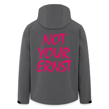 Not your ernst - Recycelte Männer Softshell-Jacke von Stanley/Stella - Anthrazit - Hinten - AI Model Male 185 light (185cm)