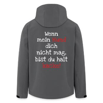 Hund - wenn mein Hund ... - Recycelte Männer Softshell-Jacke von Stanley/Stella - Anthrazit - Hinten - AI Model Male 185 light (185cm)