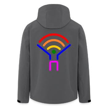 Lgbt - Recycelte Männer Softshell-Jacke von Stanley/Stella - Anthrazit - Hinten - AI Model Male 185 light (185cm)