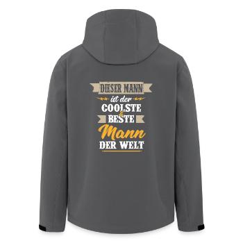 Dieser MANN ist der coolste & beste Mann der Welt - Recycelte Männer Softshell-Jacke von Stanley/Stella - Anthrazit - Hinten - AI Model Male 185 light (185cm)