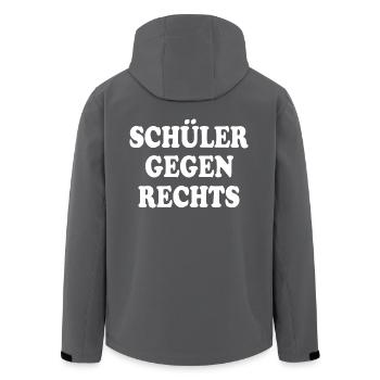 schüler gegen rechts - Recycelte Männer Softshell-Jacke von Stanley/Stella - Anthrazit - Hinten - AI Model Male 185 light (185cm)