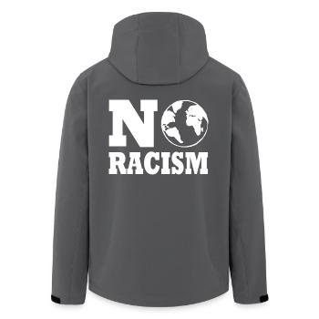 No racism - Recycelte Männer Softshell-Jacke von Stanley/Stella - Anthrazit - Hinten - AI Model Male 185 light (185cm)