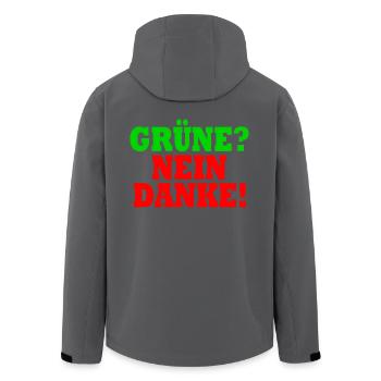 grüne nein danke - Recycelte Männer Softshell-Jacke von Stanley/Stella - Anthrazit - Hinten - AI Model Male 185 light (185cm)