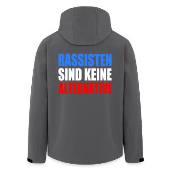 rassisten sind keine alternative - Recycelte Männer Softshell-Jacke von Stanley/Stella - Anthrazit - Hinten - AI Model Male 185 light (185cm)