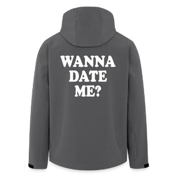 wanna date me - Recycelte Männer Softshell-Jacke von Stanley/Stella - Anthrazit - Hinten - AI Model Male 185 light (185cm)