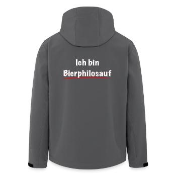 Bierphilosauf, lustig, Bier trinken, Philosoph - Recycelte Männer Softshell-Jacke von Stanley/Stella - Anthrazit - Hinten - AI Model Male 185 light (185cm)
