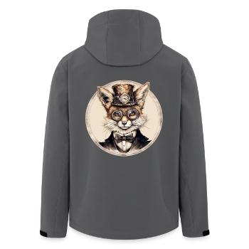 Steampunk Fuchs - Recycelte Männer Softshell-Jacke von Stanley/Stella - Anthrazit - Hinten - AI Model Male 185 light (185cm)