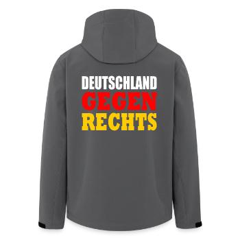 Deutschland gegen rechts - Recycelte Männer Softshell-Jacke von Stanley/Stella - Anthrazit - Hinten - AI Model Male 185 light (185cm)