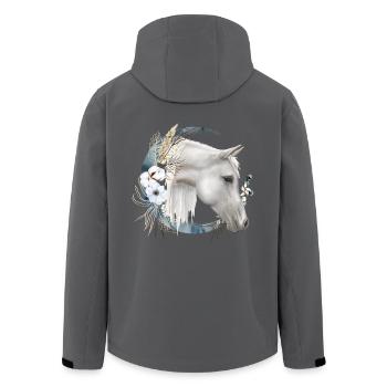 Pferdemotiv Boho - Recycelte Männer Softshell-Jacke von Stanley/Stella - Anthrazit - Hinten - AI Model Male 185 light (185cm)