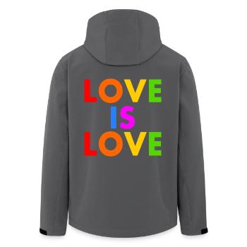 Love is love - Recycelte Männer Softshell-Jacke von Stanley/Stella - Anthrazit - Hinten - AI Model Male 185 light (185cm)