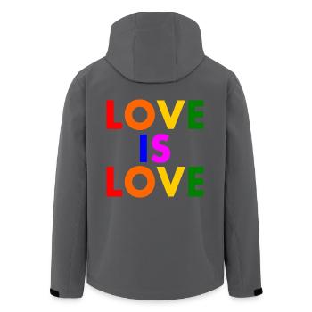 Love is love - Recycelte Männer Softshell-Jacke von Stanley/Stella - Anthrazit - Hinten - AI Model Male 185 light (185cm)