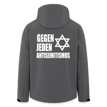 Gegen jeden antisemitismus - Recycelte Männer Softshell-Jacke von Stanley/Stella - Anthrazit - Hinten - AI Model Male 185 light (185cm)