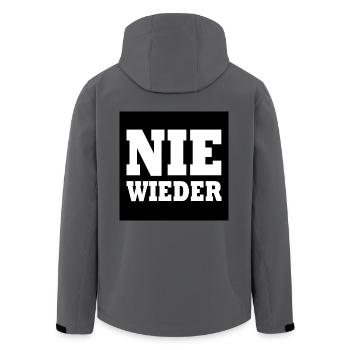 Nie wieder - Recycelte Männer Softshell-Jacke von Stanley/Stella - Anthrazit - Hinten - AI Model Male 185 light (185cm)