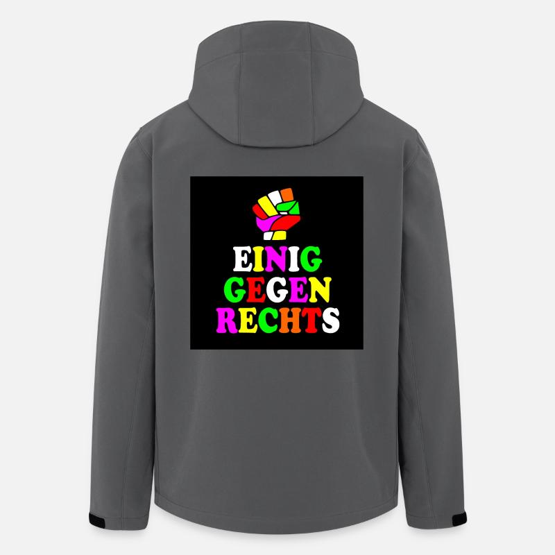 Einig gegen rechts - Recycelte Männer Softshell-Jacke von Stanley/Stella - Anthrazit