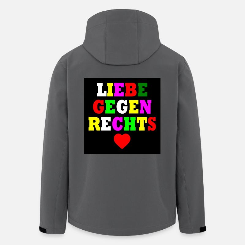 Liebe gegen rechts - Recycelte Männer Softshell-Jacke von Stanley/Stella - Anthrazit