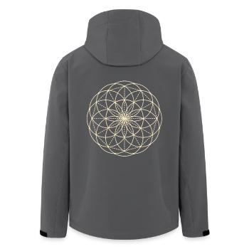 Heilige Geometrie Blume - Recycelte Männer Softshell-Jacke von Stanley/Stella - Anthrazit - Hinten - AI Model Male 185 light (185cm)