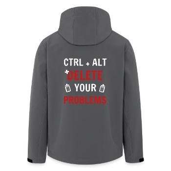 Ctrl + Alt + delete your problems programmierer - Recycelte Männer Softshell-Jacke von Stanley/Stella - Anthrazit - Hinten - AI Model Male 185 light (185cm)