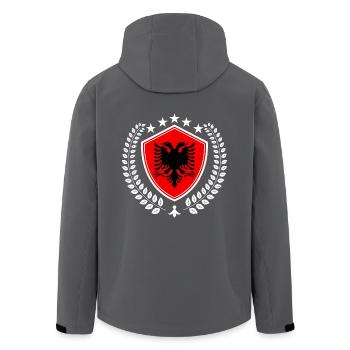 Albanien - Recycelte Männer Softshell-Jacke von Stanley/Stella - Anthrazit - Hinten - AI Model Male 185 light (185cm)
