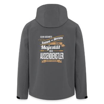 Außendienstler Job Spruch Lustig Majestät Geschenk - Recycelte Männer Softshell-Jacke von Stanley/Stella - Anthrazit - Hinten - AI Model Male 185 light (185cm)