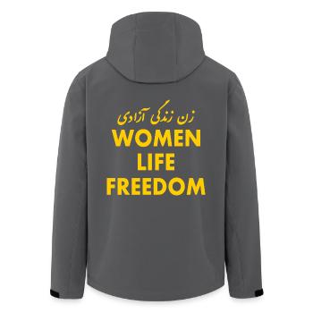 Women life freedom - Recycelte Männer Softshell-Jacke von Stanley/Stella - Anthrazit - Hinten - AI Model Male 185 light (185cm)