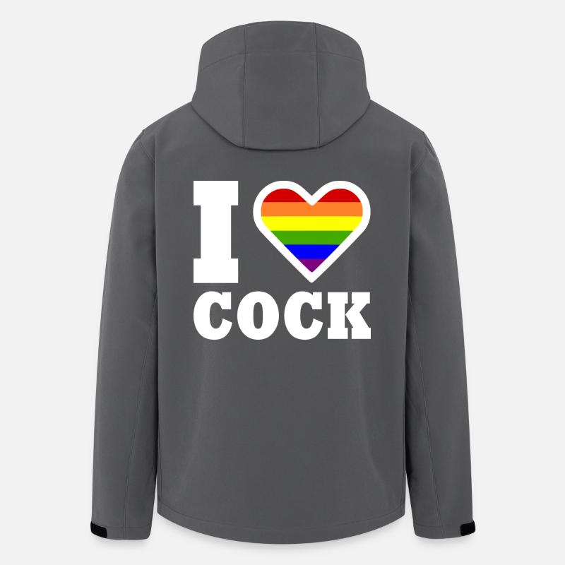 I love cock - Recycelte Männer Softshell-Jacke von Stanley/Stella - Anthrazit