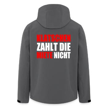 klatschen zahlt nicht die miete - Recycelte Männer Softshell-Jacke von Stanley/Stella - Anthrazit - Hinten - AI Model Male 185 light (185cm)