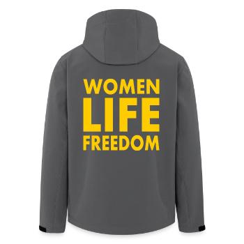 Women life freedom - Recycelte Männer Softshell-Jacke von Stanley/Stella - Anthrazit - Hinten - AI Model Male 185 light (185cm)