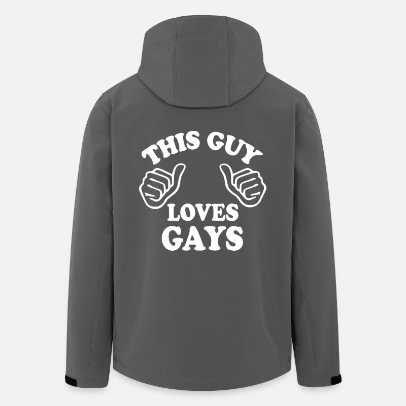 This guy loves gays - Recycelte Männer Softshell-Jacke von Stanley/Stella - Anthrazit