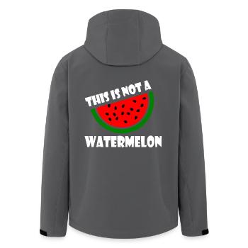 THIS IS NOT A WATERMELON - Recycelte Männer Softshell-Jacke von Stanley/Stella - Anthrazit - Hinten - AI Model Male 185 light (185cm)