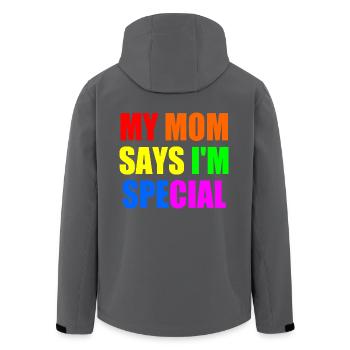 my mom says im special - Recycelte Männer Softshell-Jacke von Stanley/Stella - Anthrazit - Hinten - AI Model Male 185 light (185cm)