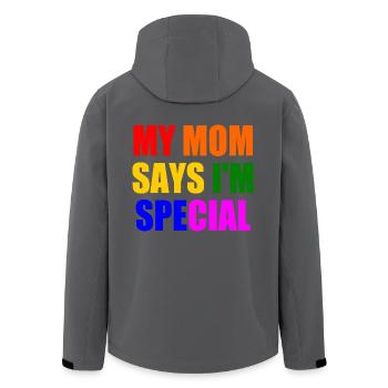 my mom says i'm special - Recycelte Männer Softshell-Jacke von Stanley/Stella - Anthrazit - Hinten - AI Model Male 185 light (185cm)