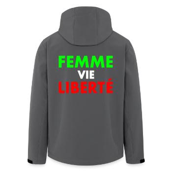 Freiheit des Frauenlebens - Recycelte Männer Softshell-Jacke von Stanley/Stella - Anthrazit - Hinten - AI Model Male 185 light (185cm)