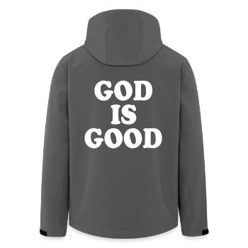 God is good - Recycelte Männer Softshell-Jacke von Stanley/Stella - Anthrazit - Hinten - AI Model Male 185 light (185cm)