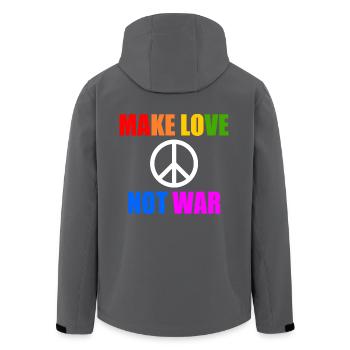 Make love not war - Recycelte Männer Softshell-Jacke von Stanley/Stella - Anthrazit - Hinten - AI Model Male 185 light (185cm)