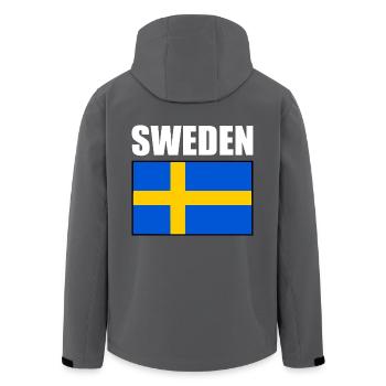 Schweden - Recycelte Männer Softshell-Jacke von Stanley/Stella - Anthrazit - Hinten - AI Model Male 185 light (185cm)