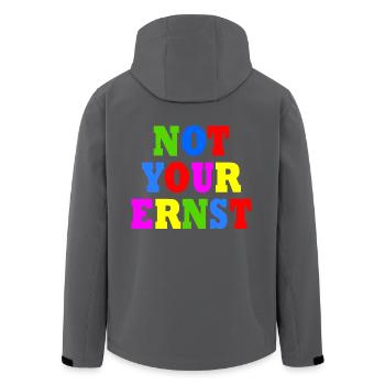 Not your ernst - Recycelte Männer Softshell-Jacke von Stanley/Stella - Anthrazit - Hinten - AI Model Male 185 light (185cm)