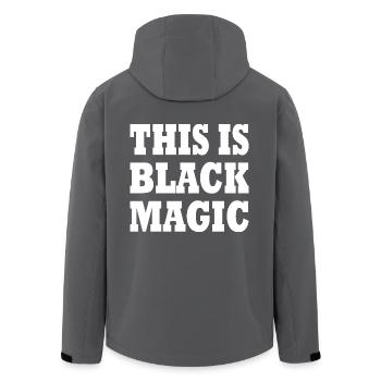 this is black magic - Recycelte Männer Softshell-Jacke von Stanley/Stella - Anthrazit - Hinten - AI Model Male 185 light (185cm)