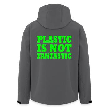 Plastic is not fantastic - Recycelte Männer Softshell-Jacke von Stanley/Stella - Anthrazit - Hinten - AI Model Male 185 light (185cm)