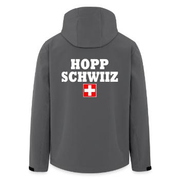 Hopp schwiiz - Veste softshell homme en polyester recyclé Stanley/Stella - charbon - Dos - AI Model Male 185 light (185cm)