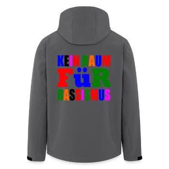 kein raum für rassismus - Recycelte Männer Softshell-Jacke von Stanley/Stella - Anthrazit - Hinten - AI Model Male 185 light (185cm)