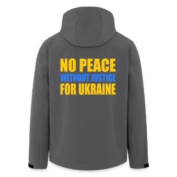 No peace without justice for ukraine - Recycelte Männer Softshell-Jacke von Stanley/Stella - Anthrazit - Hinten - AI Model Male 185 light (185cm)