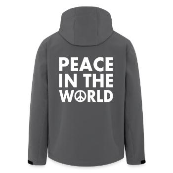 Peace in the world - Recycelte Männer Softshell-Jacke von Stanley/Stella - Anthrazit - Hinten - AI Model Male 185 light (185cm)