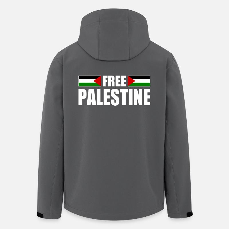 Free palestine - Veste softshell homme en polyester recyclé Stanley/Stella - charbon